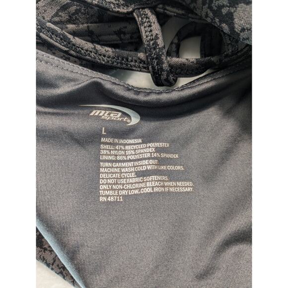 MTA Sport Bras Women's Large 2 pack Yoga tops purple black grey Nwot - Picture 10 of 16